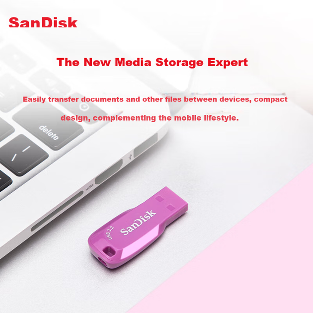 Флеш-накопичувач SanDisk 128 ГБ USB 3.2 CZ410 Cool Iris Purple, швидкість читання 100 МБ/с, компактний та портативний, захист паролем, ідеально підходить для бізнесу, офісу та навчання - изображение 5