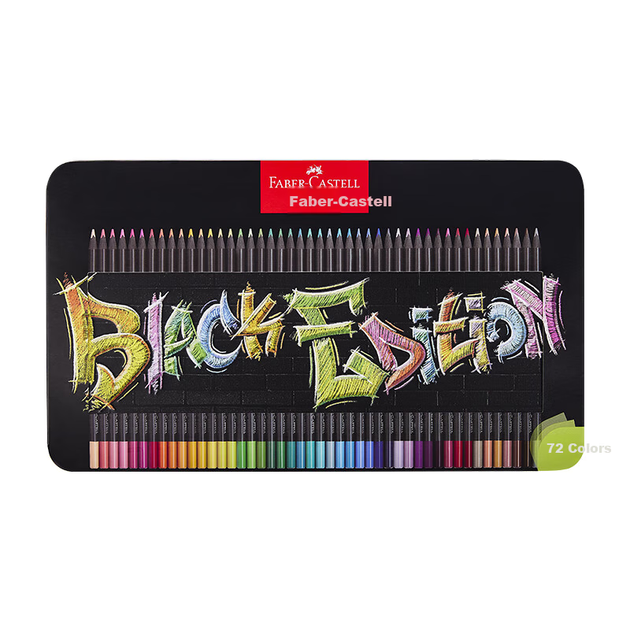 Набор из 72 цветных масляных карандашей Faber-Castell в металлической коробке с точилкой и ластиком. - изображение 7