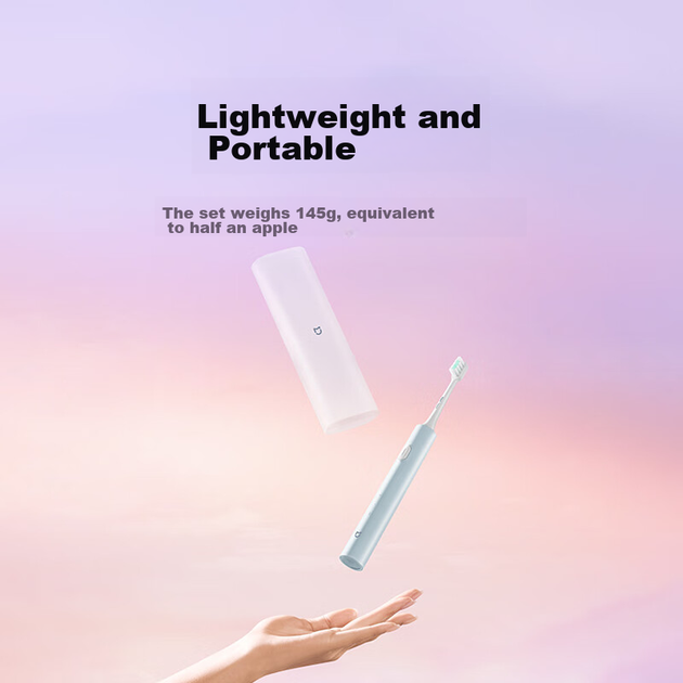 Mijia [520 Gift] Электрическая зубная щетка Xiaomi T200C, набор из двух насадок, портативный, для взрослых, студентов, пар, звуковой уход за деснами, незаменима в путешествиях, защита цены, 618 - зображення 4