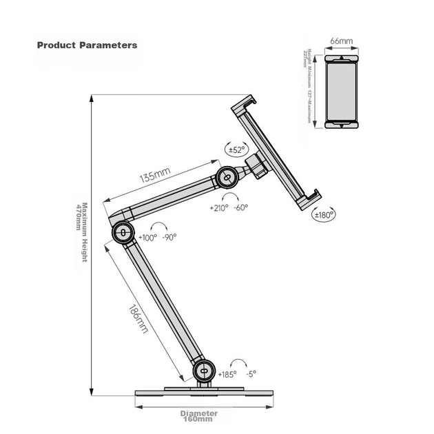 Подставка для планшета Brateck Beihu, подставка для iPad, подставка для телефона на рабочий стол, игровая охлаждающая подставка, универсальная для Apple Pro/Air5/Mini/Huawei P300 - изображение 7