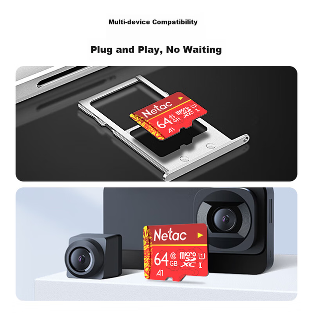 Карта памяти Netac microSDXC 64GB Class 10 UHS-I U1 A1 - Фото 4 Карта памяти Netac microSDXC 64GB Class 10 UHS-I U1 A1 - изображение 4