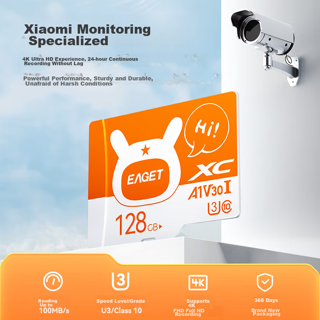 Карта памяти EAGET 128GB microSDXC UHS-I U3 V30 A1 C10 - изображение 5