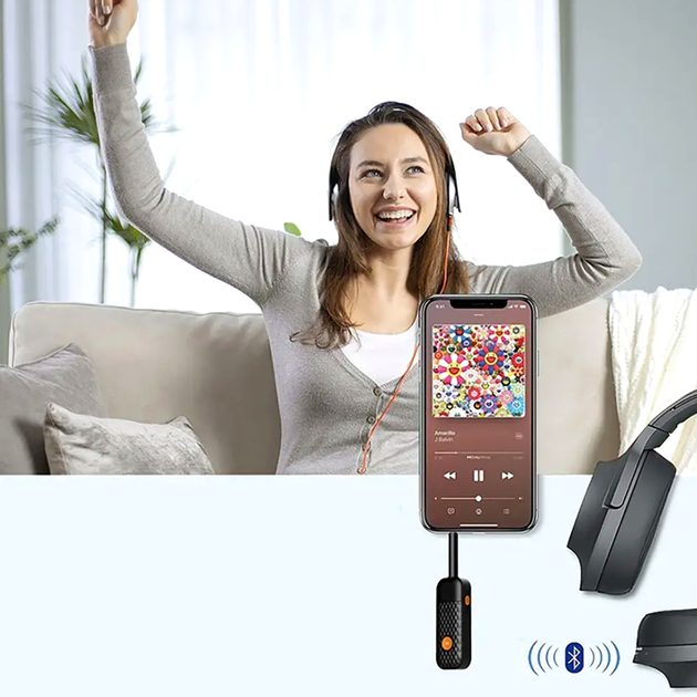 Bluetooth адаптер AUX до 10м совместимость с беспроводными устройствами BT970 черный - Фото 4 Bluetooth адаптер AUX до 10м совместимость с беспроводными устройствами BT970 черный - изображение 4