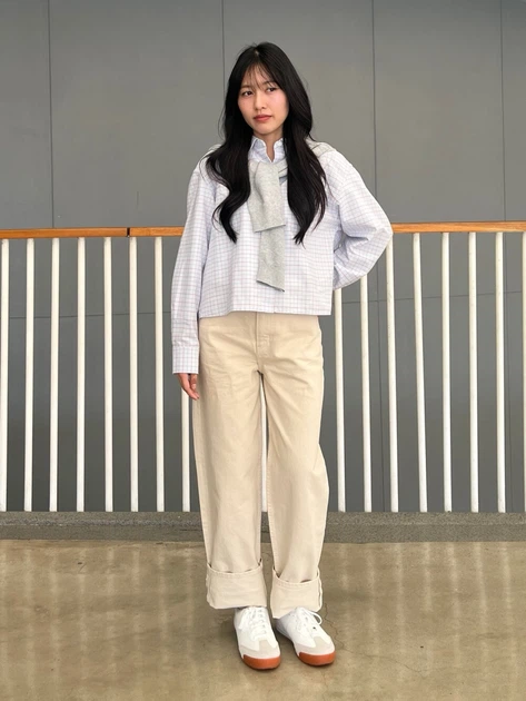 Рубашка женская UNIQLO 491596349 XL Голубая (1159862495) - изображение 12