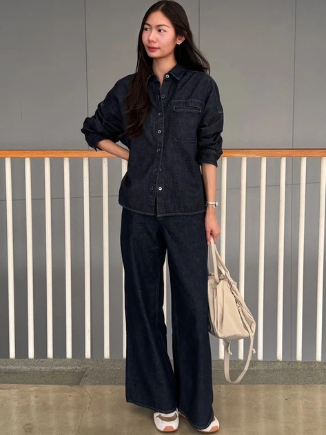Рубашка джинсовая женская UNIQLO 827243775 M Синяя (1159862317) - изображение 13