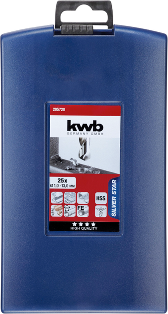 Набір свердел по металу KWB 1–13 мм 25 шт. 49205720 (4009312057203) - зображення 2