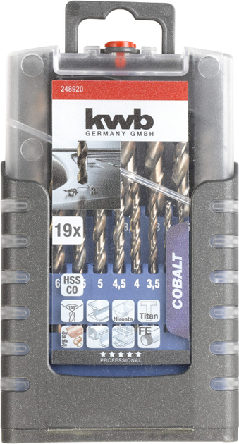 Набір свердел KWB 1–10 мм 19 шт. 49248920 (4009312489202) - зображення 2