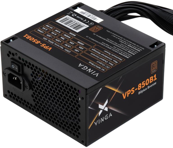 Блок питания Vinga VPS B1 850W 80+ Bronze (VPS-850B1) - изображение 2