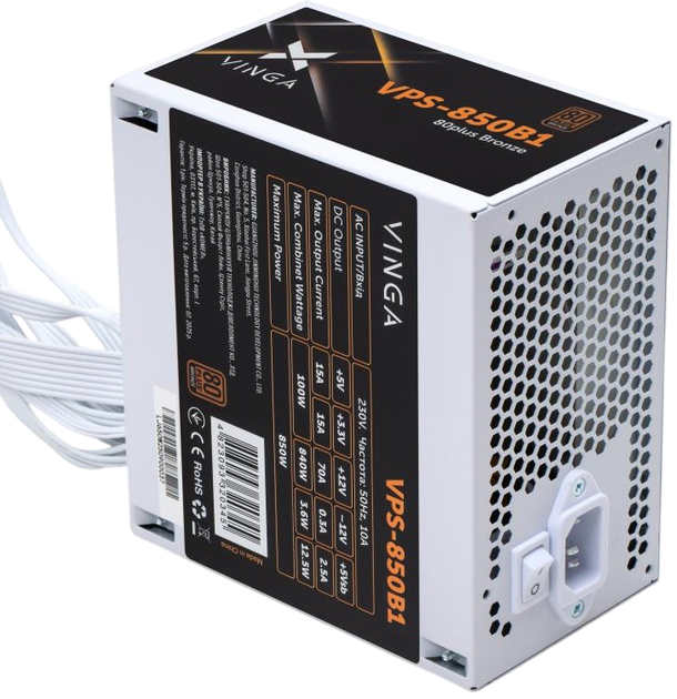 Блок живлення Vinga VPS B1 850W 80+ Bronze (VPS-850B1W) - зображення 3
