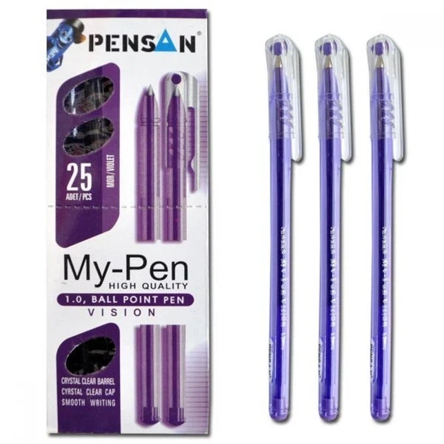Ручка масляная фиолетовая My Pen Pensan 2210ф - зображення 2