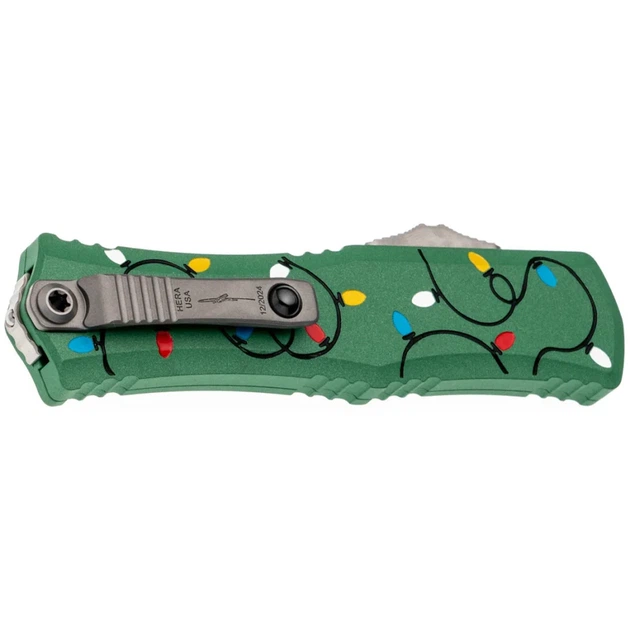 Нож Microtech Hera II Mini Double Edge Stonewash Christmas Green - изображение 4