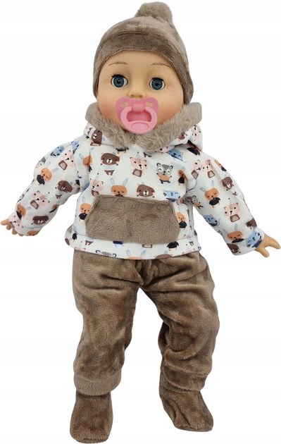 Lalka bobas MarioToys mówi i śpiewa po polsku + smoczek + butelka 45 cm (751) - obraz 3