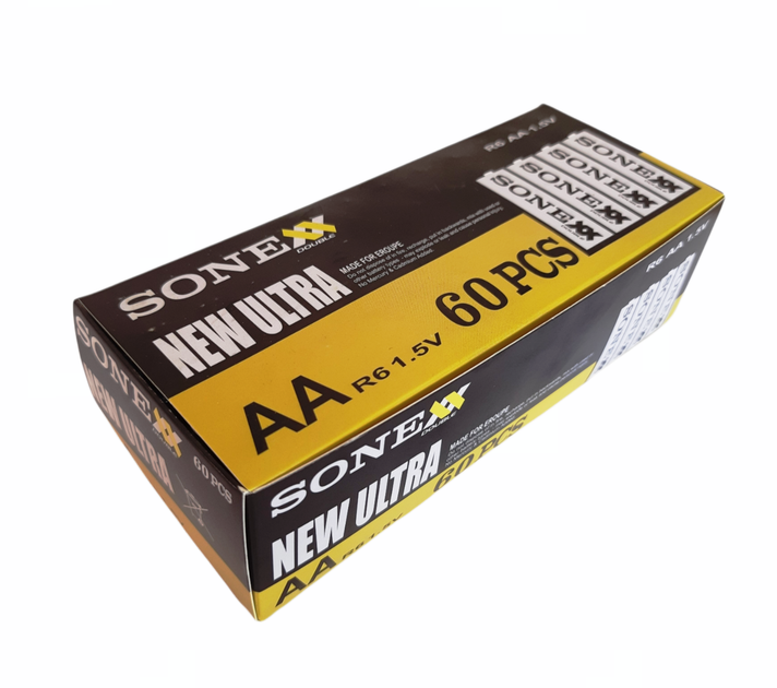 Батарейка Sonex R6 AA сольова 60/1200 - Фото 2 Батарейка Sonex R6 AA сольова 60/1200 - изображение 2
