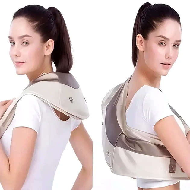 Ударный массажер для шеи и плеч 50 Вт 220 В массаж Шиацу и вибрация Cervical Massage Shawls - изображение 6
