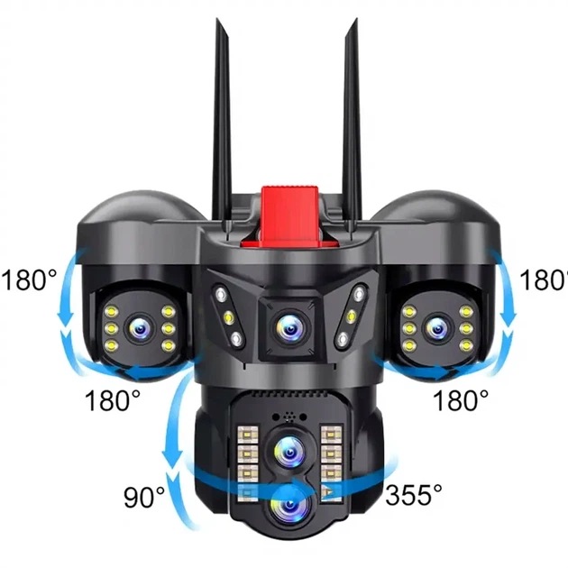Уличная WiFi камера видеонаблюдения 12MP поворотная с ночным видением и детекцией движения модель V380 - Фото 3 Уличная WiFi камера видеонаблюдения 12MP поворотная с ночным видением и детекцией движения модель V380 - изображение 3