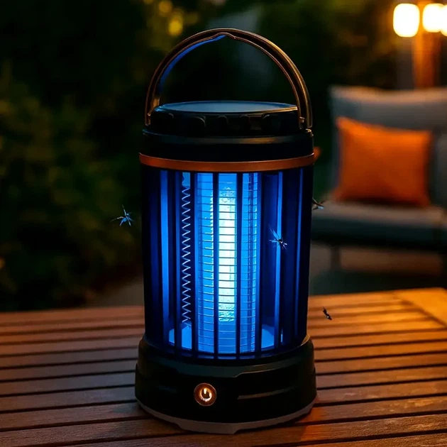 Лампа ловушка уничтожитель насекомых 5 Вт 20 кв м пластик Mosquito Killer Pro черный - изображение 2