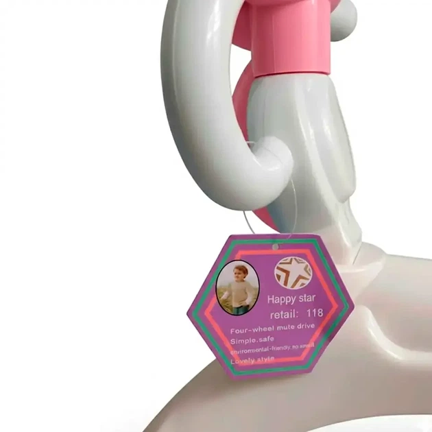 Ходунки-беговел 4 колеса для детей от 9 месяцев до 3 лет розовые BABY WALKER - Фото 5 Ходунки-беговел 4 колеса для детей от 9 месяцев до 3 лет розовые BABY WALKER - изображение 5