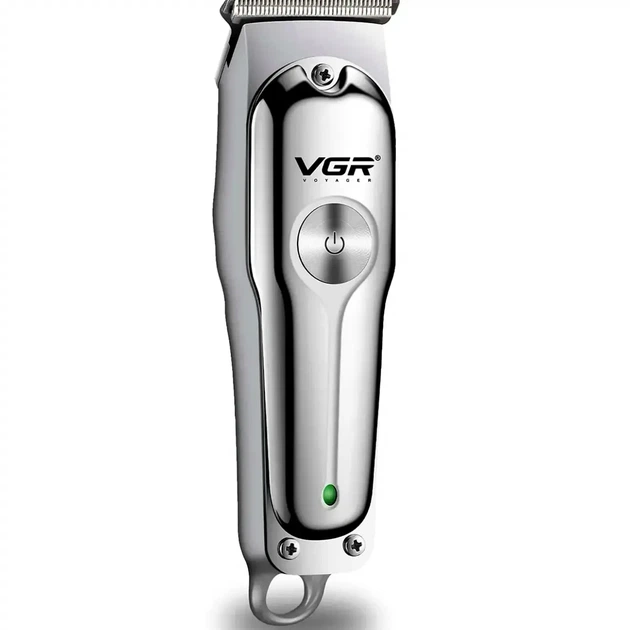 Беспроводная машинка для стрижки волос и бороды 10 Вт USB 15х4.5х3.5 см VGR V-071 с 3 насадками - изображение 3