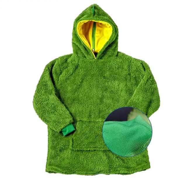 Детская толстовка плед с капюшоном и рукавами Huggle Hoodie рост до 110 см теплый плюшевый аксессуар - Фото 4 Детская толстовка плед с капюшоном и рукавами Huggle Hoodie рост до 110 см теплый плюшевый аксессуар - изображение 4