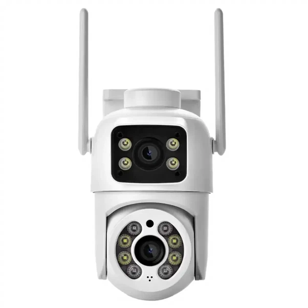 Уличная Wi-Fi камера видеонаблюдения 6 Мп поворотная с двойной линзой ночное видение Q13 белая - изображение 3
