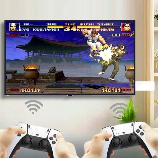 Игровая консоль 64GB 4K две джойстика 20000 игр портативная M15 белая - изображение 6