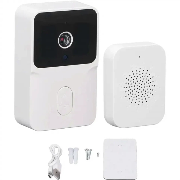 Беспроводная видеокамера звонка с Wi-Fi 720P ночное видение двусторонняя аудиосвязь USB белый M6 - изображение 10