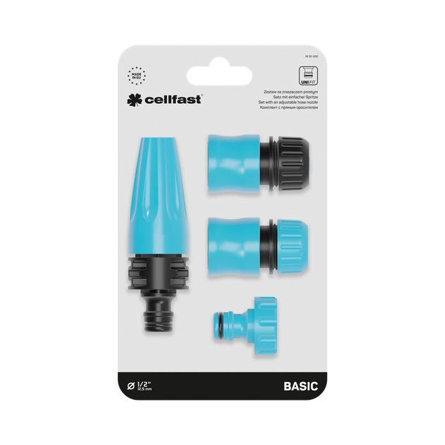 Комплект с прямым оросителем 1/2”-5/8” Cellfast BASIC TSV – надежный и удобный товар для дома и сада. - изображение 2