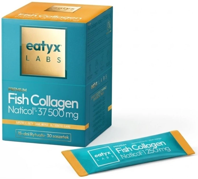 Kolagen EATYX Fish Collagen Naticol Mango proszek 30 x 2.5 g (5905741545931) - Zdjęcie 1 Kolagen EATYX Fish Collagen Naticol Mango proszek 30 x 2.5 g (5905741545931) - obraz 1