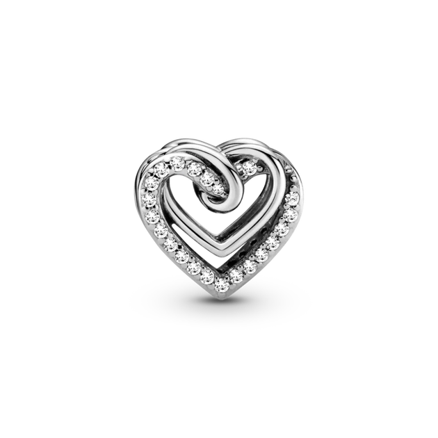 Серебряный шарм Pandora «Блестящие переплетенные сердца» Серебряная бусина Пандора Сердце Паве Переплетение 799270C01 - Фото 2 Серебряный шарм Pandora «Блестящие переплетенные сердца» Серебряная бусина Пандора Сердце Паве Переплетение 799270C01 - изображение 2