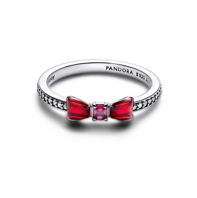 Серебряное кольцо Pandora «Бант Белоснежки» Серебряное кольцо Пандора Красный бантик Белоснежка 193652C01 16 мм - Фото 2 Серебряное кольцо Pandora «Бант Белоснежки» Серебряное кольцо Пандора Красный бантик Белоснежка 193652C01 16 мм - изображение 2