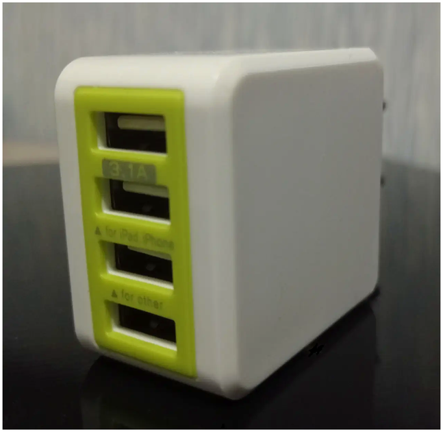 Зарядное устройство 4 USB порта 3.1 A для быстрой зарядки смартфонов и планшетов белое - изображение 3