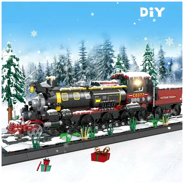 Конструктор поезд Snow Country TRAIN для детей 1232 детали развивающий для творчества и мелкой моторики - Фото 7 Конструктор поезд Snow Country TRAIN для детей 1232 детали развивающий для творчества и мелкой моторики - изображение 7