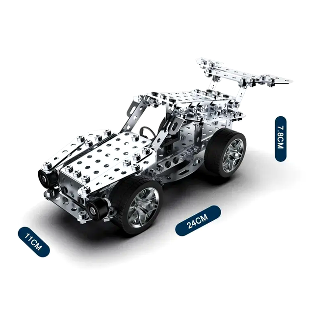 Металлический конструктор Гоночный автомобиль 1018 DIY 333 детали для детей и взрослых развивает креативность и технические навыки - Фото 3 Металлический конструктор Гоночный автомобиль 1018 DIY 333 детали для детей и взрослых развивает креативность и технические навыки - изображение 3