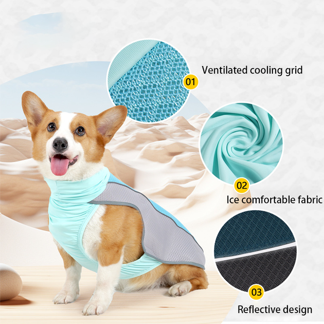 Летний охлаждающий жилет для собак Derby Summer Dog Cooling Vest PA0355-1 Blue, M - изображение 4