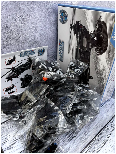 Конструктор SWAT Anti-Riot Force 1251 деталей вертоліт і човен для дітей від 6 років для тактичних ігор і моделювання - зображення 8