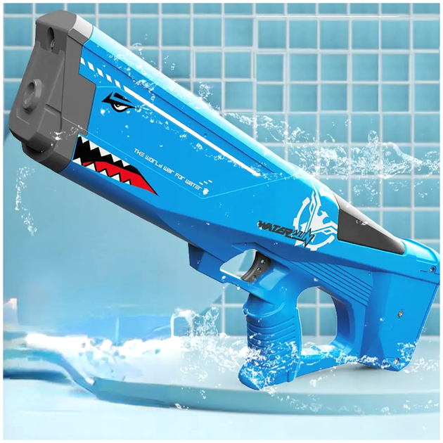 Водяной бластер Акула Watergun автоматический пистолет для детей с набором воды на пляже и в бассейне - зображення 3