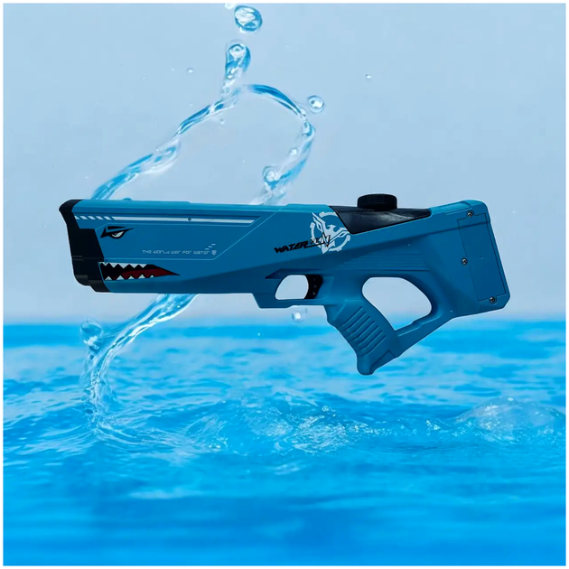 Водяной бластер Акула Watergun автоматический пистолет для детей с набором воды на пляже и в бассейне - зображення 7