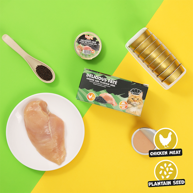 Вкусный паштет UNIQ PETS CAT WET FOOD DELICIOUS с курицей и семенами подорожника, 30 г - изображение 3
