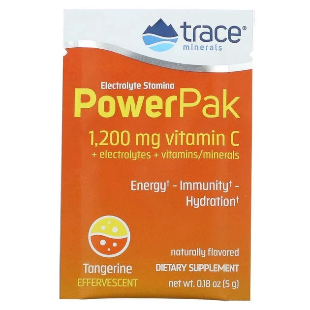 Електроліти зі смаком мандарину Electrolyte Stamina Power Pak Trace Minerals Research, 30 пакетів по 5 г - зображення 3