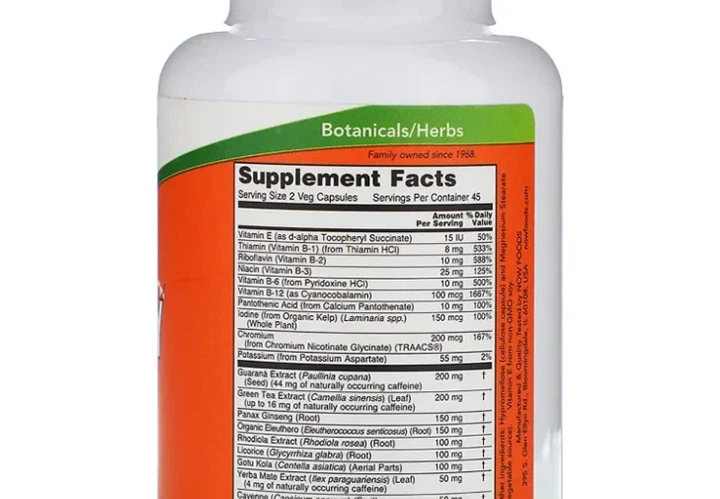 Енергетик Now Foods (Energy) 90 капсул - зображення 4