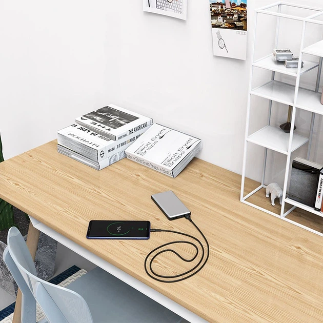 Кабель BOROFONE BX30 USB to Type-C, 3A, 1m, silicone, TPE connectors, Black - Фото 4 Кабель BOROFONE BX30 USB to Type-C, 3A, 1m, silicone, TPE connectors, Black - изображение 4