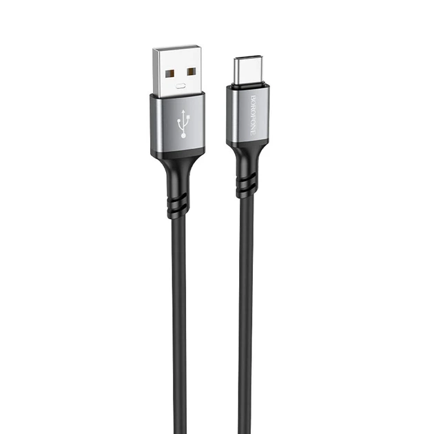 Кабель BOROFONE BX83 Type-C Famous silicone charging data cable Black - Фото 1 Кабель BOROFONE BX83 Type-C Famous silicone charging data cable Black - зображення 1