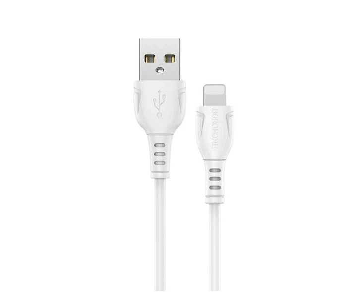 Кабель BOROFONE BX51 USB to iP 2.4A,1m, PVC, PVC connectors, White - Фото 1 Кабель BOROFONE BX51 USB to iP 2.4A,1m, PVC, PVC connectors, White - зображення 1