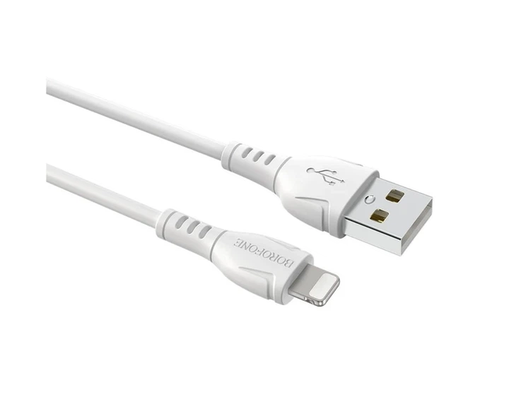 Кабель BOROFONE BX51 USB to iP 2.4A,1m, PVC, PVC connectors, White - Фото 3 Кабель BOROFONE BX51 USB to iP 2.4A,1m, PVC, PVC connectors, White - зображення 3