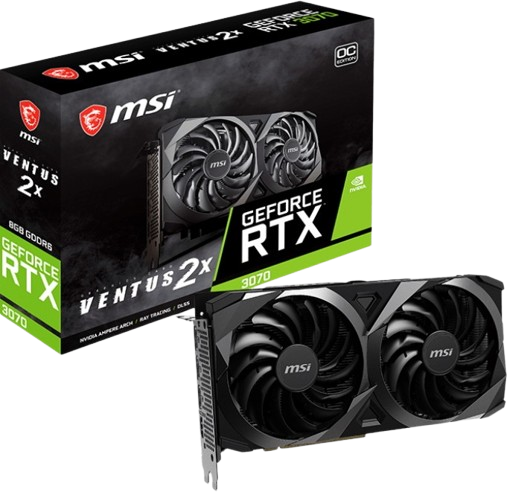 Відеокарта GeForce RTX 3070 8GB MSI Ventus 2X OC (RTX 3070 VENTUS 2X OC) Б/В - Фото 1 Відеокарта GeForce RTX 3070 8GB MSI Ventus 2X OC (RTX 3070 VENTUS 2X OC) Б/В - изображение 1