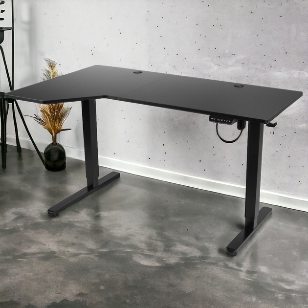 Регульований стіл Barsky StandUp Corner 1450x850 мм Black (BSTc-01) - зображення 12