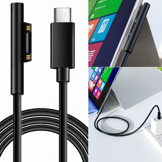Type-C USB C кабель 15V PD для Microsoft Surface 77370 - Фото 3 Type-C USB C кабель 15V PD для Microsoft Surface 77370 - изображение 3