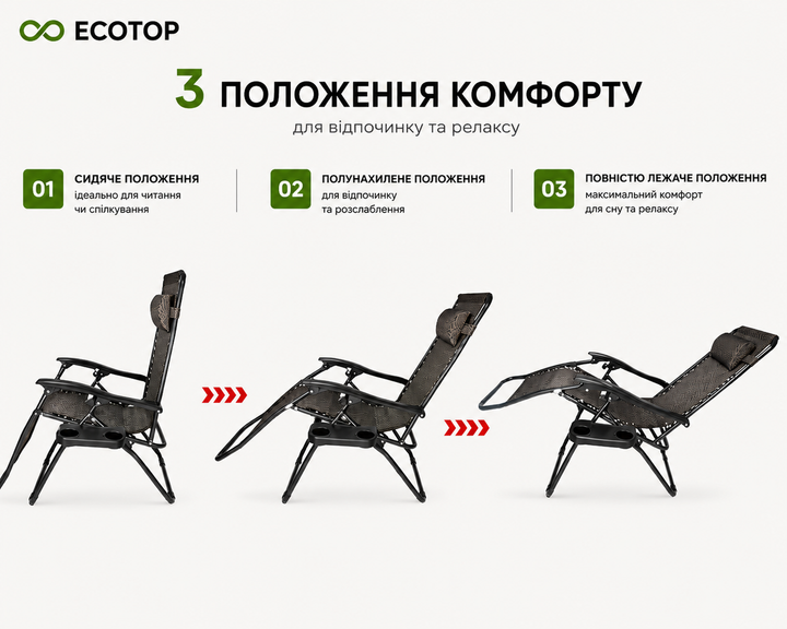 Розкладне садове туристичне пляжне крісло шезлонг розкладачка з підлокітником для відпочинку вдома - Фото 4 Розкладне садове туристичне пляжне крісло шезлонг розкладачка з підлокітником для відпочинку вдома - зображення 4