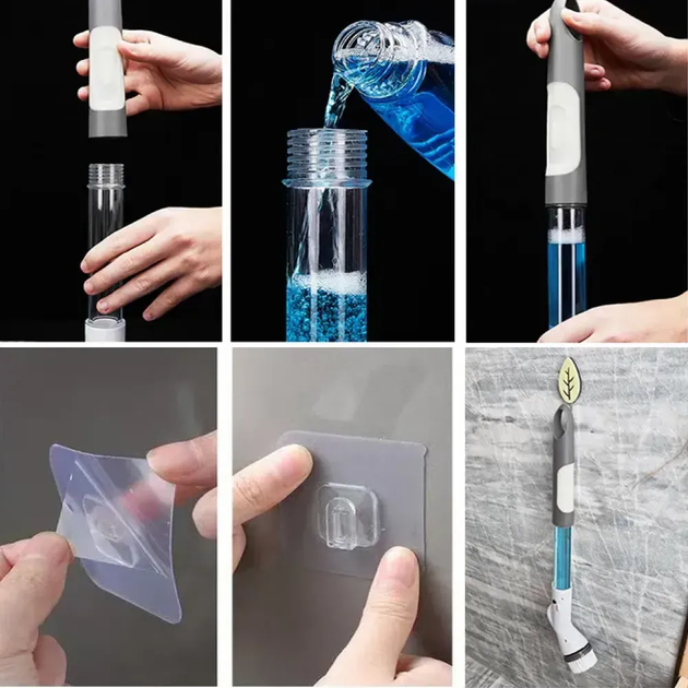 Щітка для прибирання з USB + 6 насадок, електрична Cleaning Brush / Багатофункціональна електрощітка (L) - зображення 2