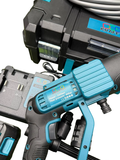 Аккумуляторная мойка высокого давления Krafftec Germany PRO безщеточная 48V 8Ah 45 бар 6 л/мин с 2 АКБ и насадками - Фото 10 Аккумуляторная мойка высокого давления Krafftec Germany PRO безщеточная 48V 8Ah 45 бар 6 л/мин с 2 АКБ и насадками - изображение 10